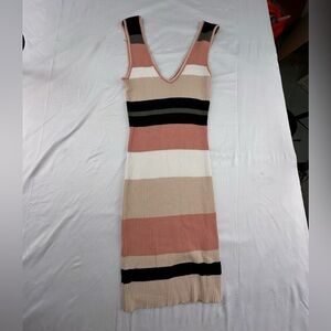 Fashion Nova Multicolor Striped Midi Dress